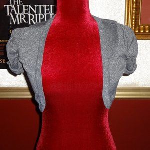 Silvery Gray Small Cropped Sweater Shrug!
